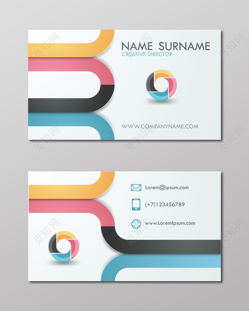 时尚名片简约英文人物介绍名片设计模板