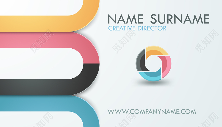 时尚名片简约英文人物介绍名片设计模板