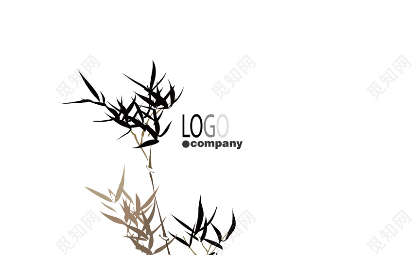 水墨名片简约墨竹名片设计模板