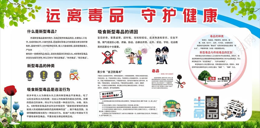 远离毒品守护健康公益慈善禁毒宣传栏