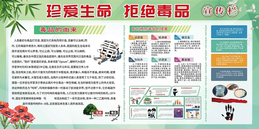 626拒绝毒品公益慈善禁毒宣传栏