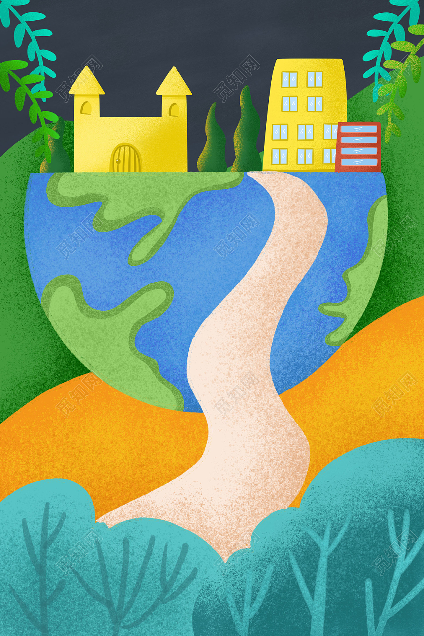 噪点平铺世界环境日夜海报