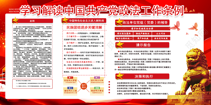 红色大气共产党公开条例党政党建党课展板