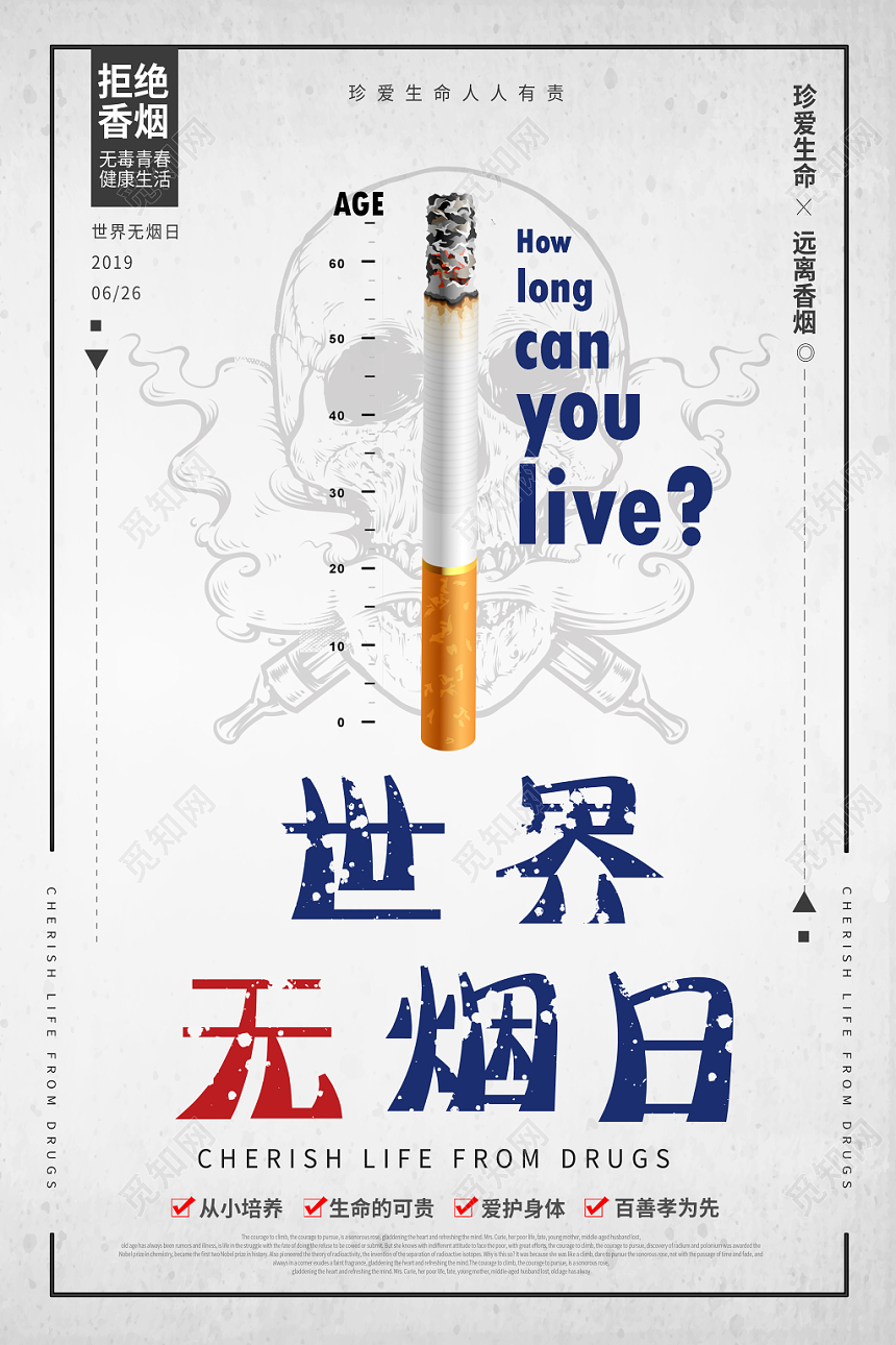 简约531世界无烟日禁烟海报