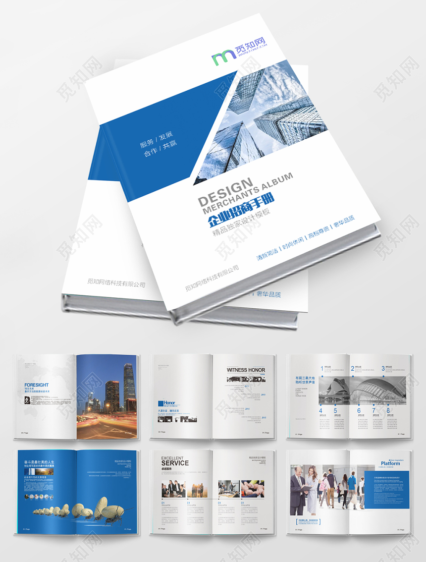 蓝色简约企业公司介绍招商画册企业招商手册
