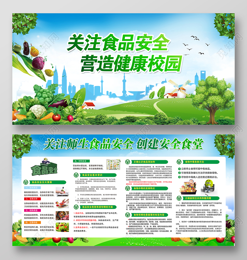 关注食品安全食品安全宣传周公益展板宣传栏设计