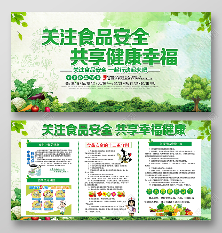 卫生健康教育宣传栏健康教育宣传栏关注食品安全食品宣传周公益宣传展板宣传栏设计