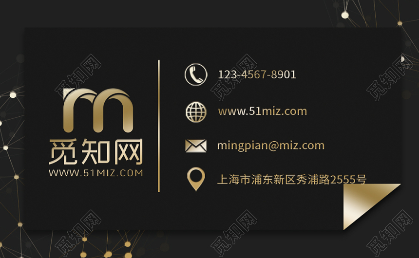 高端质感线条烫金名片