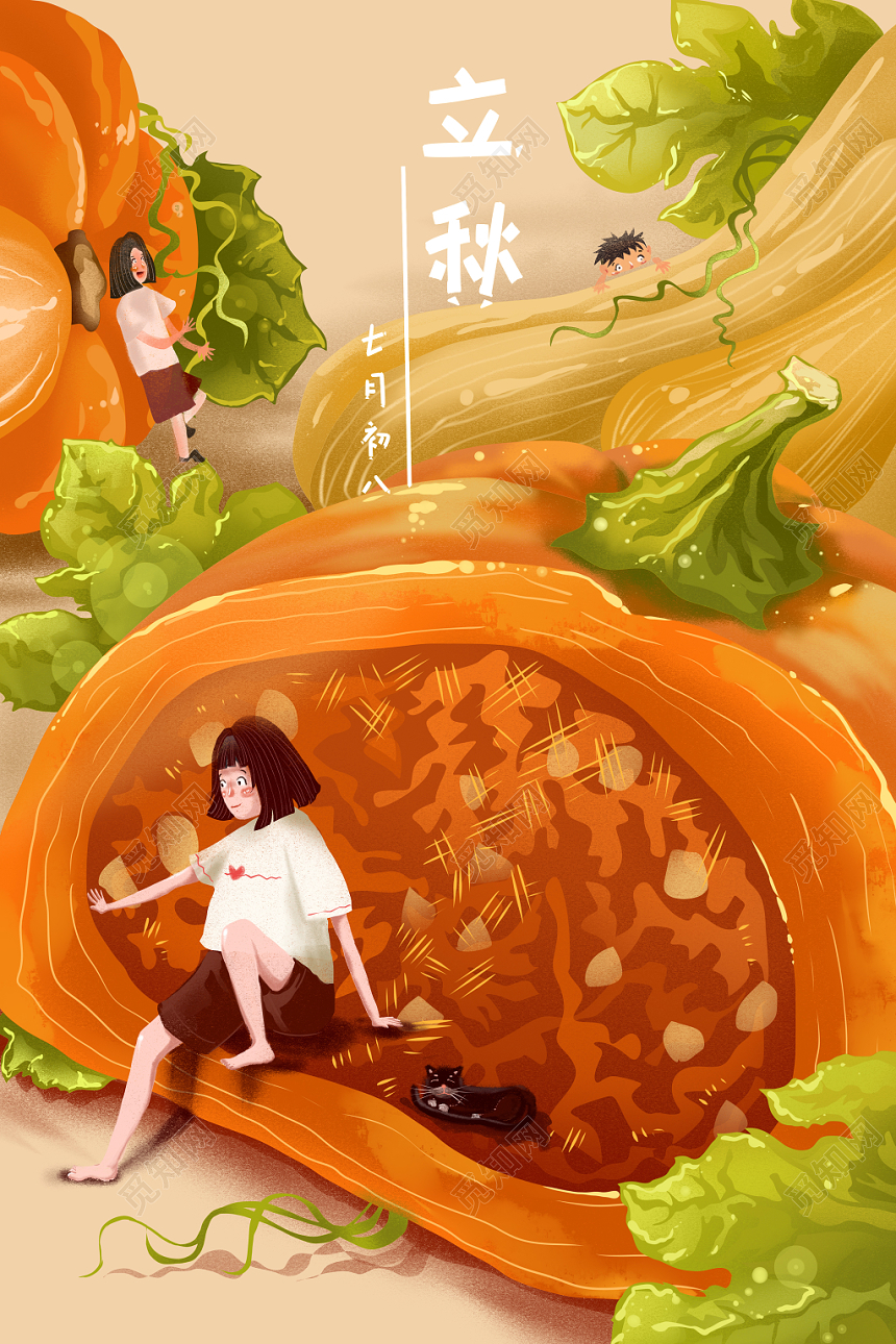 二十四节气立秋海报