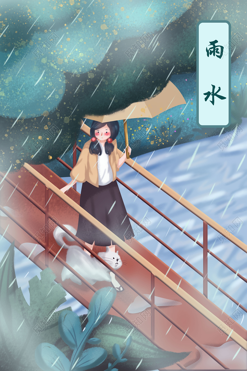 二十四节气雨水海报