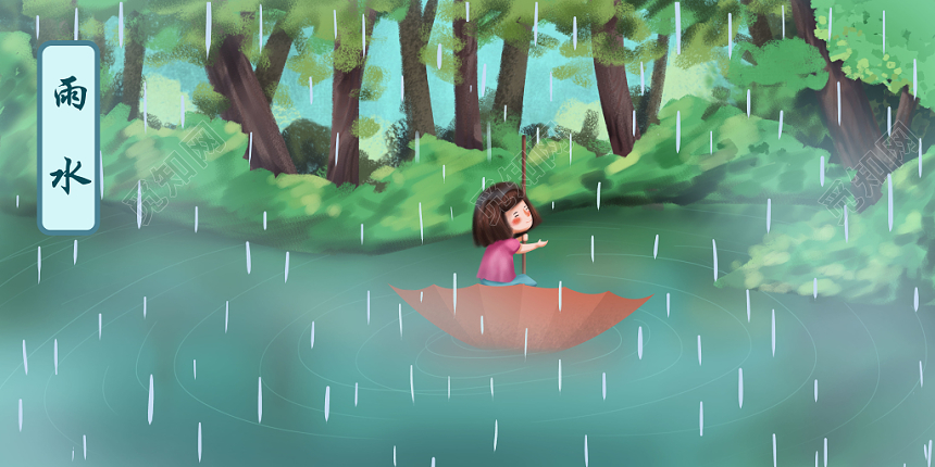 二十四节气雨水海报