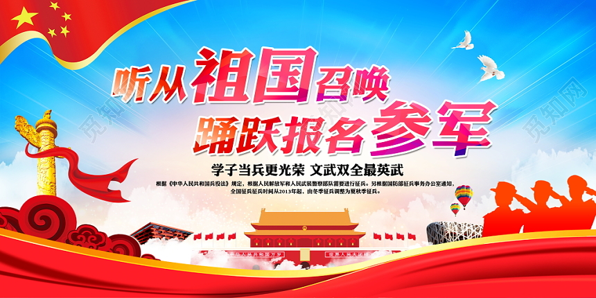 2019年征兵新政策解读党政党建党课宣传栏psd模板
