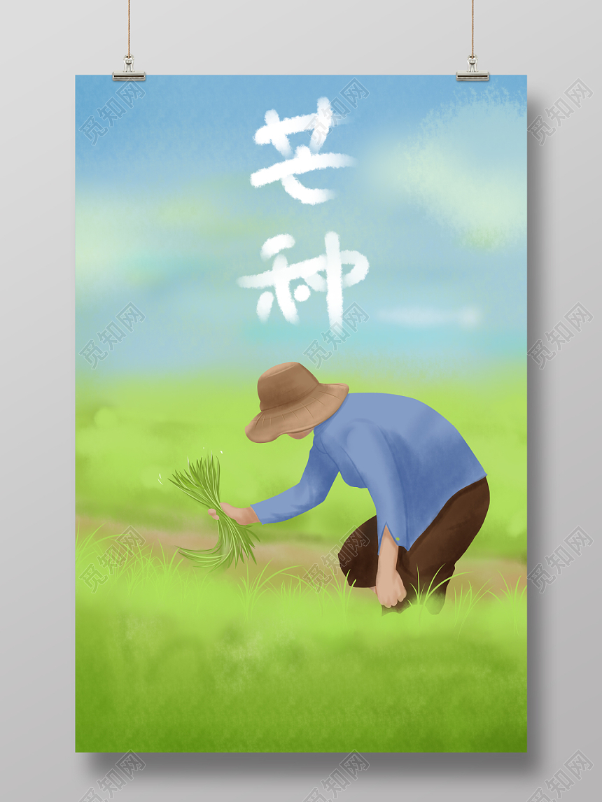 二十四节气芒种原创插画海报