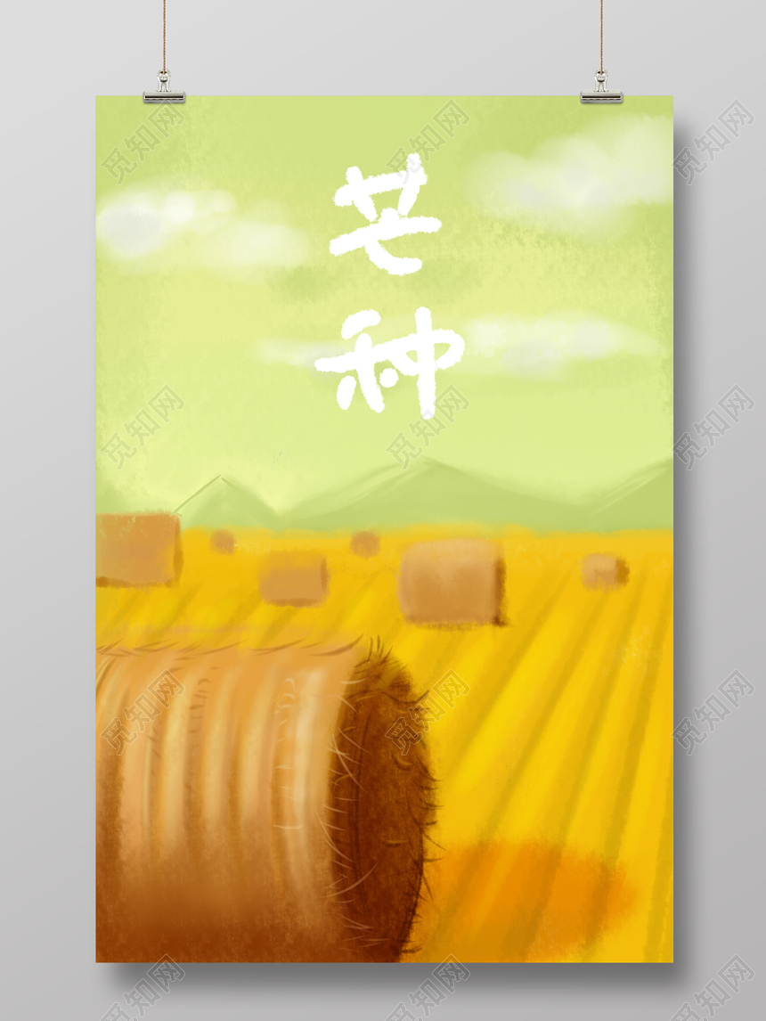 二十四节气芒种原创插画海报