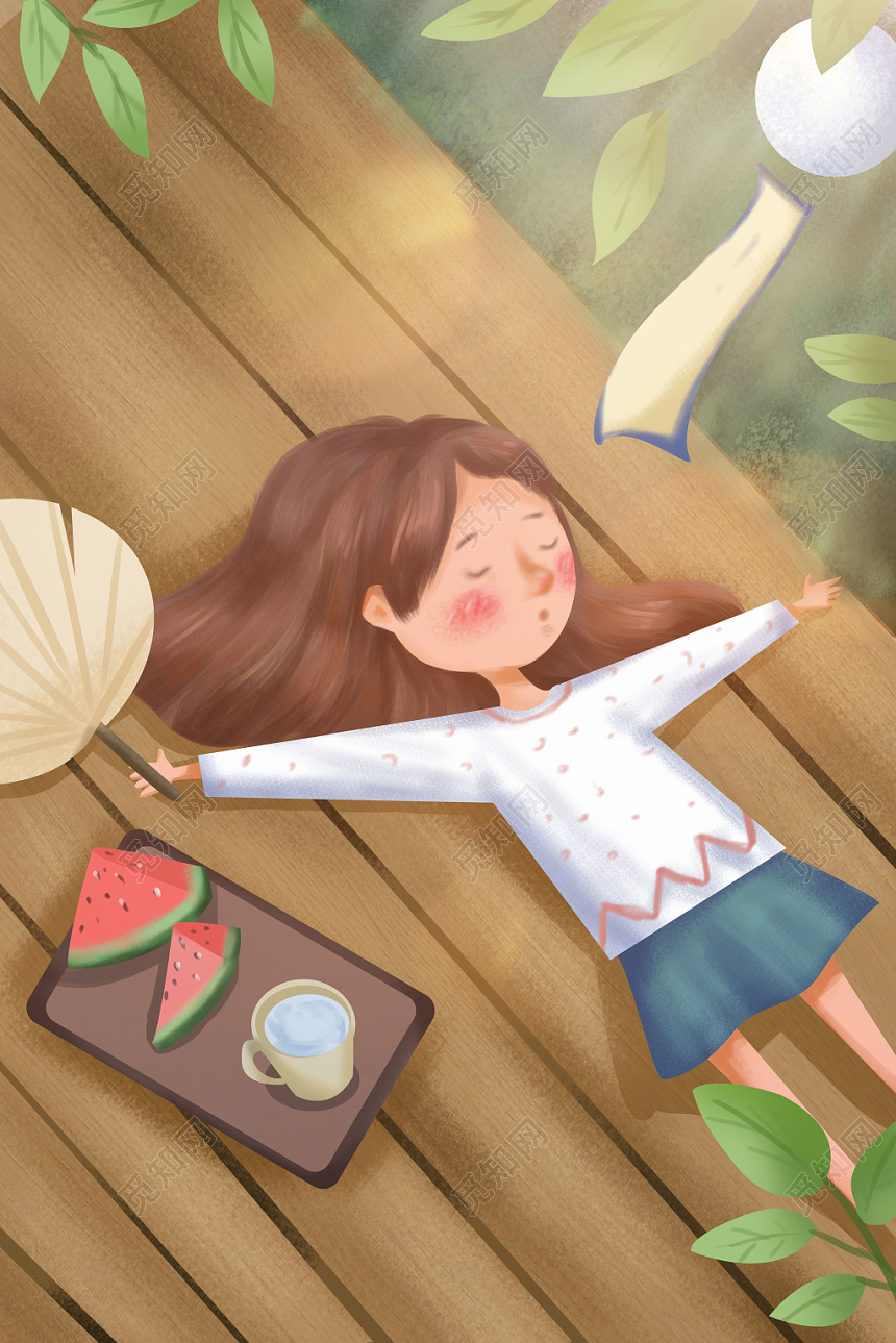 二十四节气夏至原创插画海报