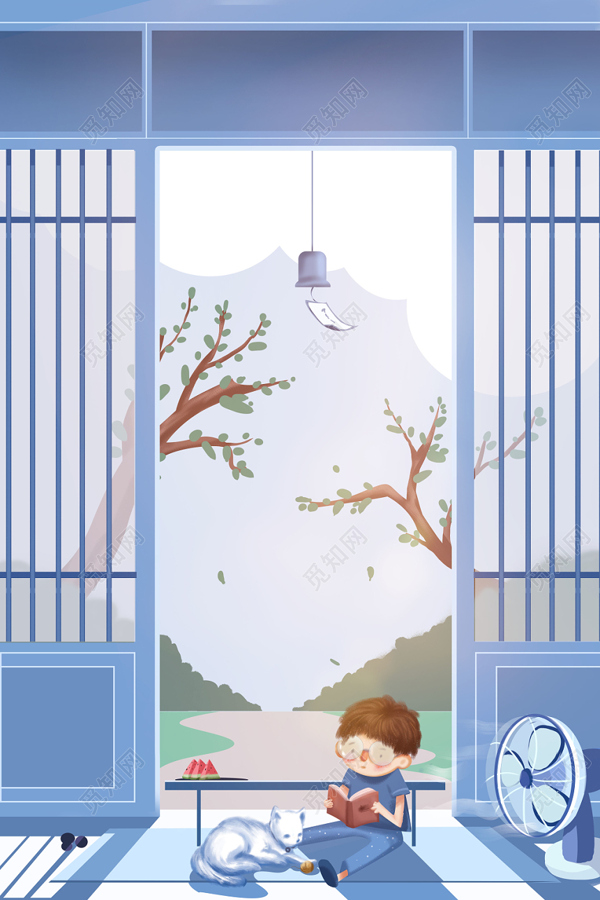 二十四节气夏至小暑原创插画海报