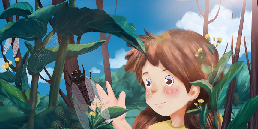 二十四节气夏至原创插画海报