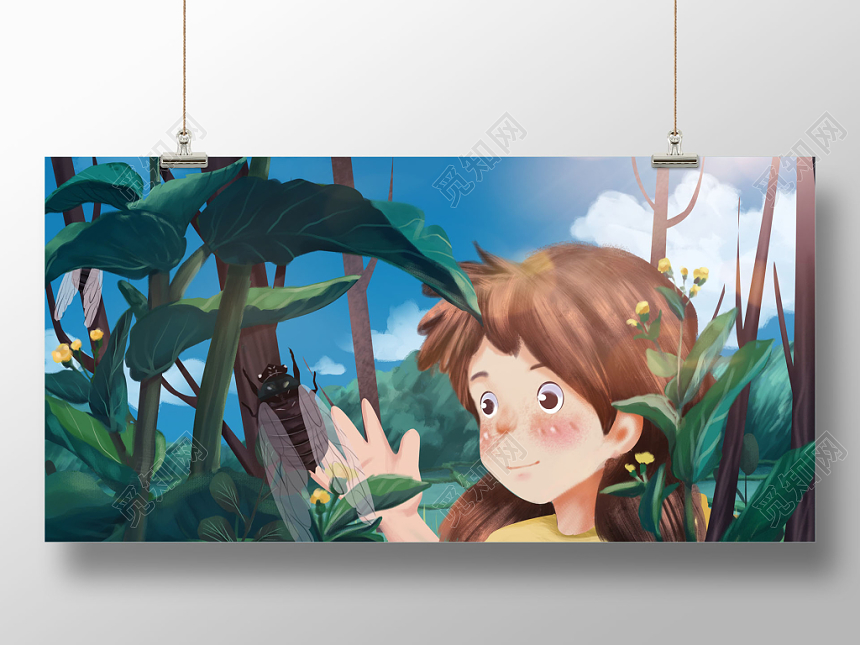 二十四节气夏至原创插画海报