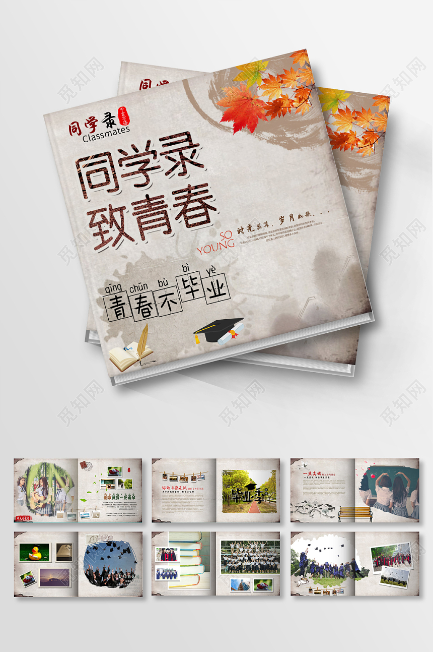 毕业纪念册风格同学录致青春再见那些年青春不毕业画册