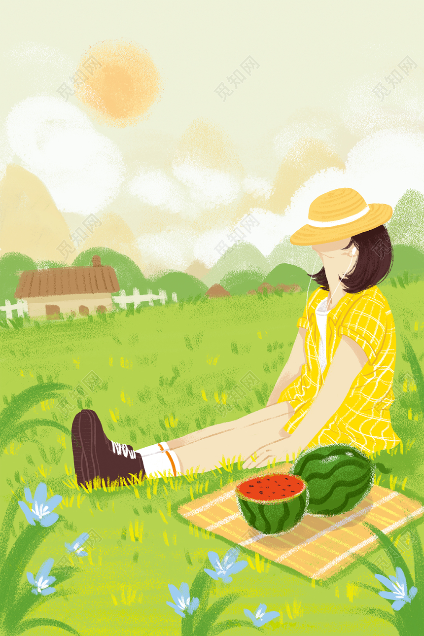 小清新立夏原创插画海报