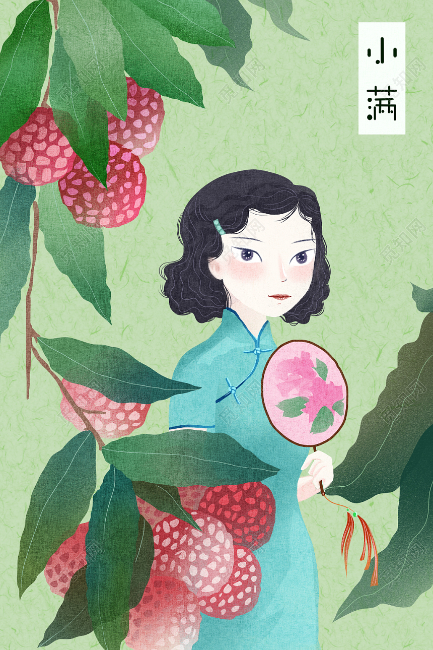 二十四节气小满原创插画海报