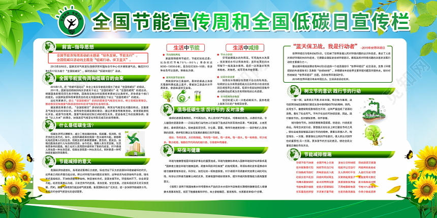 2019节能宣传周全国低碳日出行宣传活动宣传栏展板