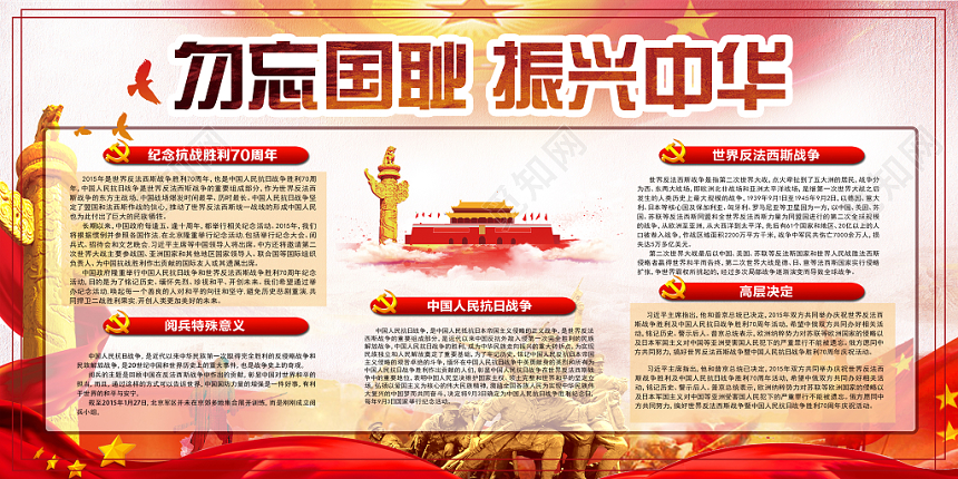 红色简约九一八勿忘国耻918事变红色革命纪念宣传海报