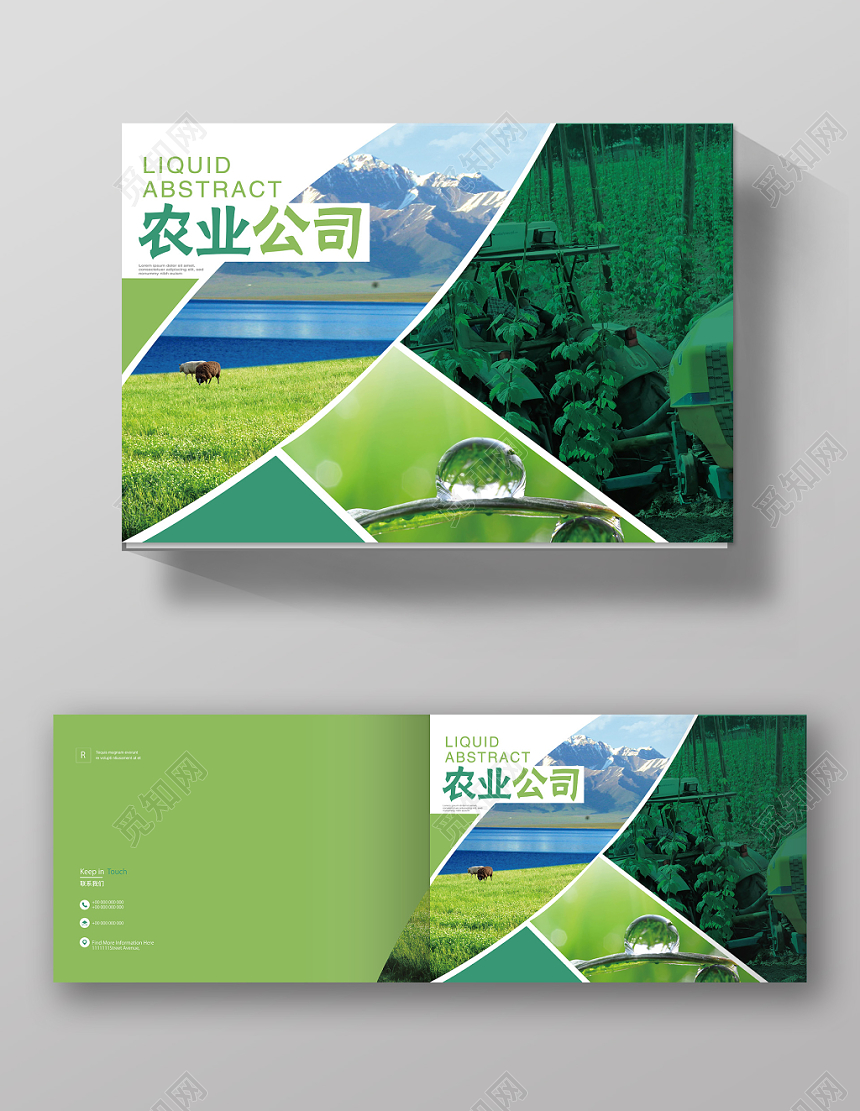 简约几何绿色农产品蔬菜水果画册封面