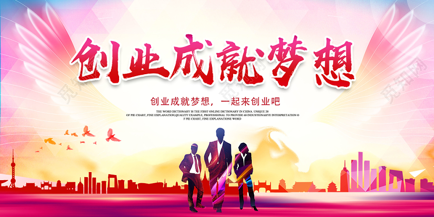 创业成就梦想海报展板