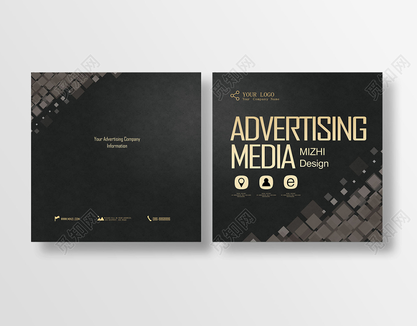 金属质感黑金高端广告公司画册封面