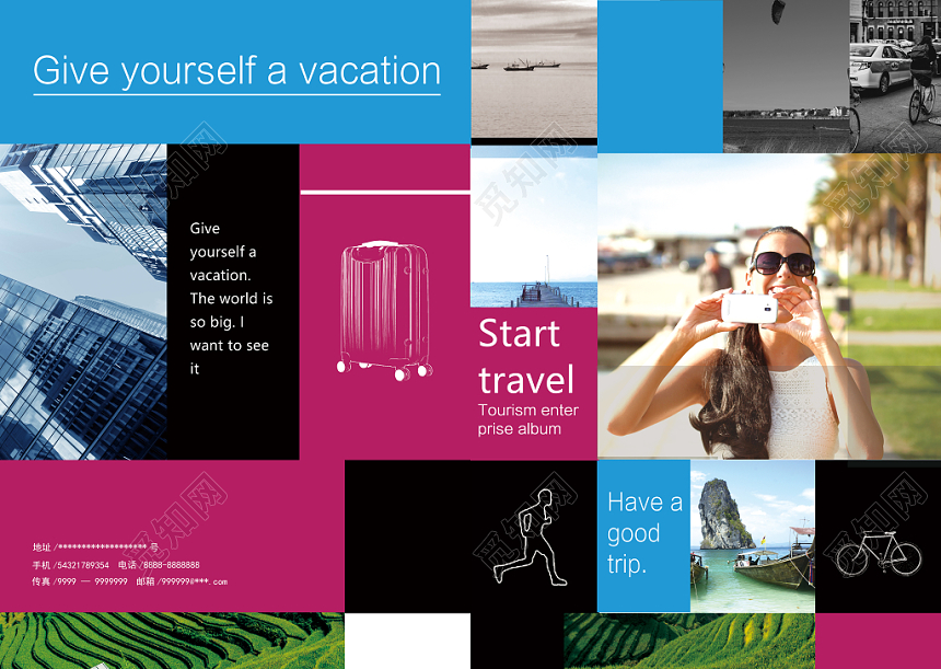 个性炫彩户外旅行摄影主题封面