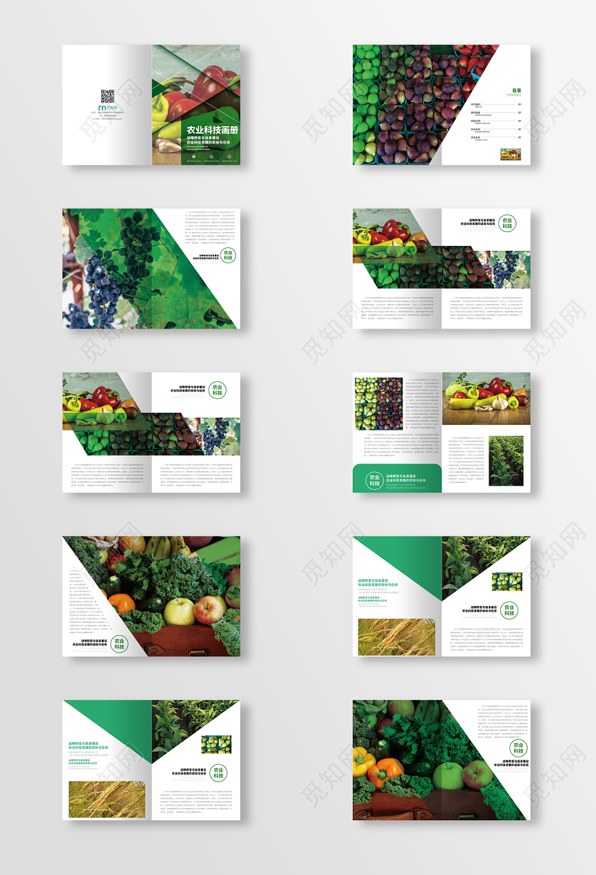 草绿几何图形图像农业农产品宣传自然健康画册