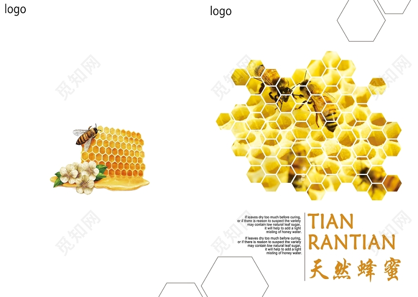 白色简约天然蜂蜜设计农业农产品画册封面