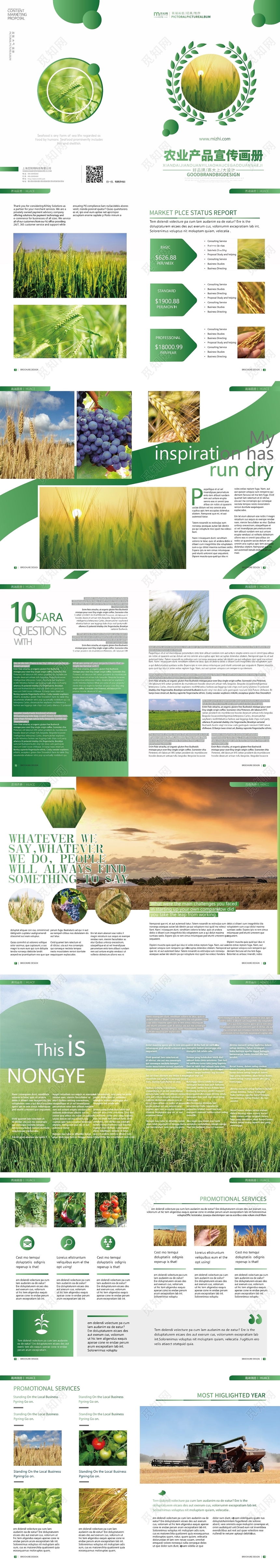 绿色渐变农业农产品宣传画册