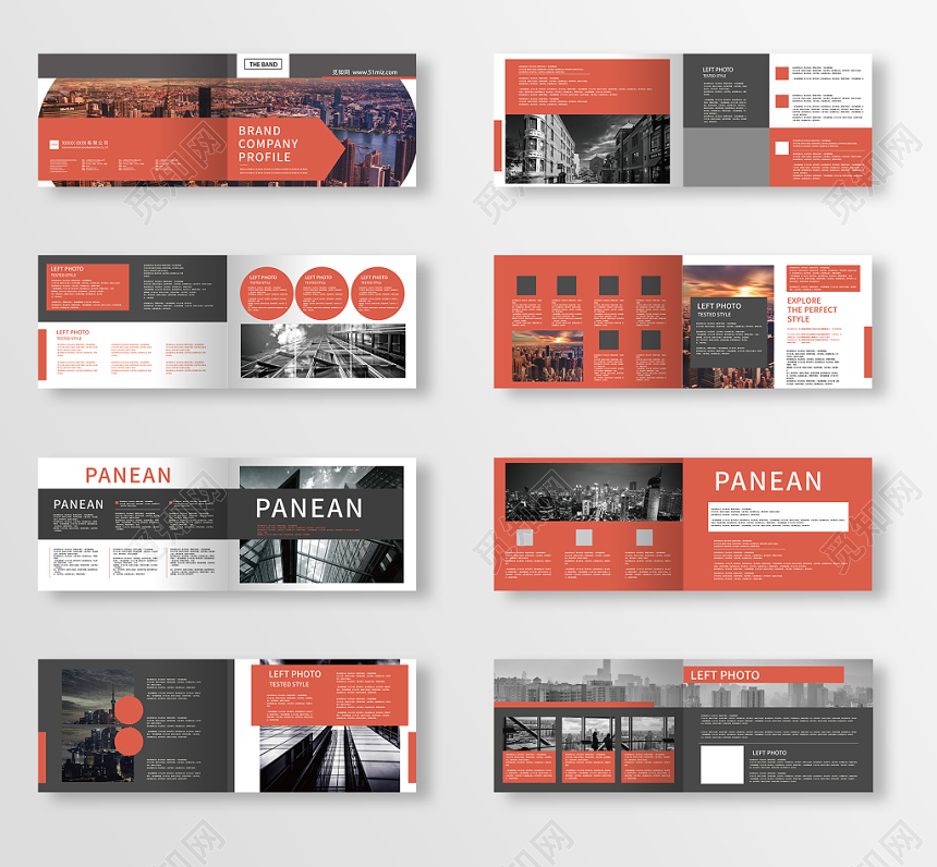 高端红色现代科技感公司宣传企业画册设计模板