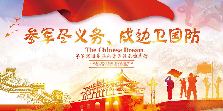 简约征兵党建党政党课戍边国防展板