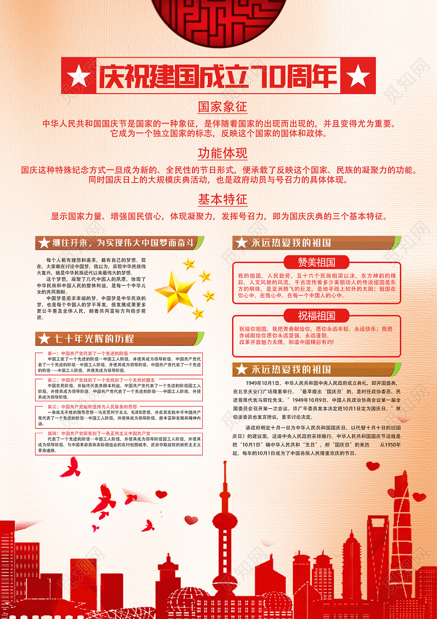 祖国华诞爱国国庆宣传单