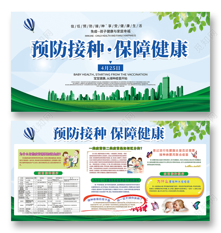 防疫接种保障健康疫苗宣传展板设计