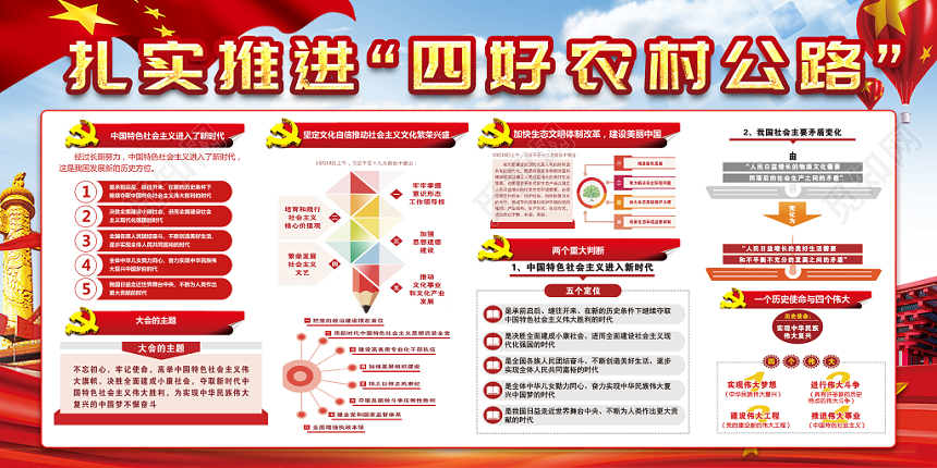 蓝白背景党建宣传栏党建党课党政展板