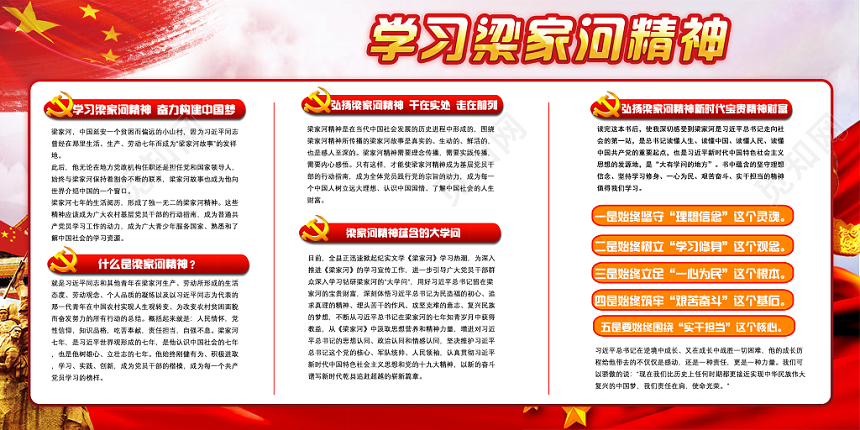 学习梁家河精神牢记使命对党忠诚党建党政党课展板