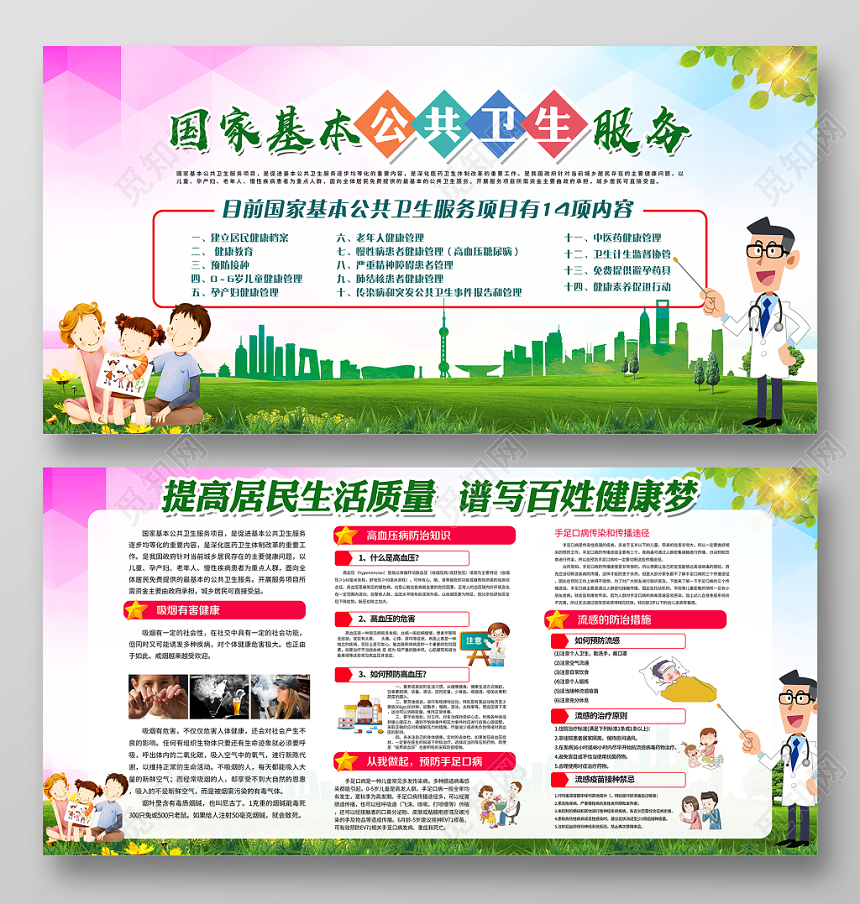 卫生健康教育宣传栏社区打造国家基本公共卫生服务项目内容14项内容解读 健康教育宣传栏展