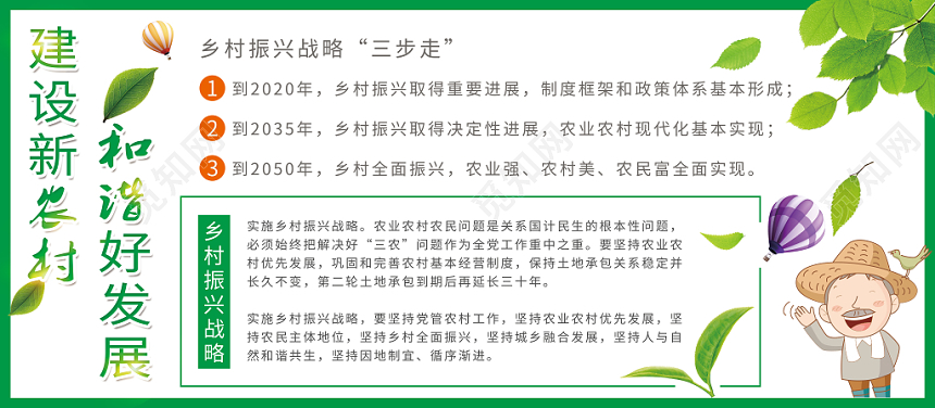绿色建设新农村和谐好发展家乡展板
