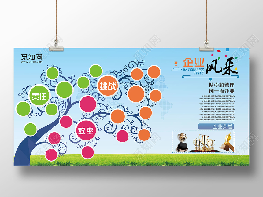 蓝色大气企业风采党政党建党课展板