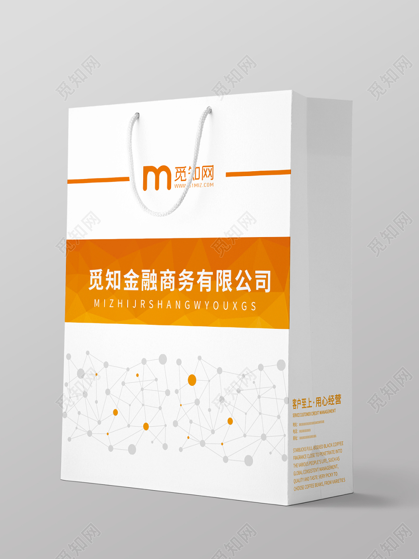 想获得该素材的商用权限 点击获取几何大气金融手提袋设计