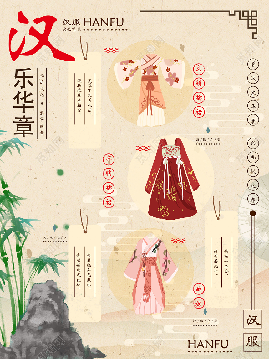 黄色中国风创意汉服海报