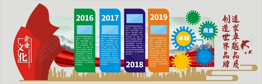 2019中国风企业文化墙