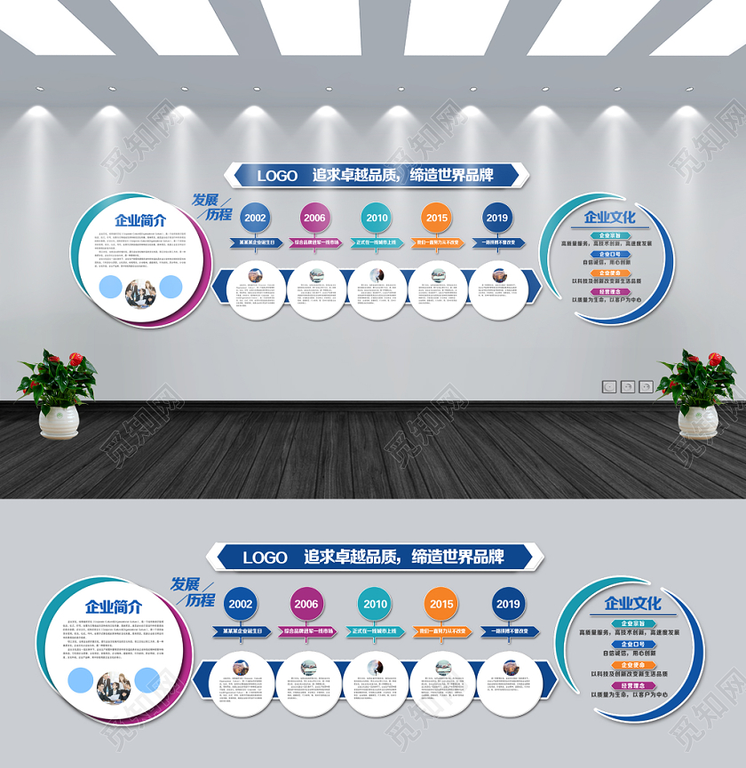 大气企业简介发展历程追求卓越品质缔造世界品牌企业文化墙