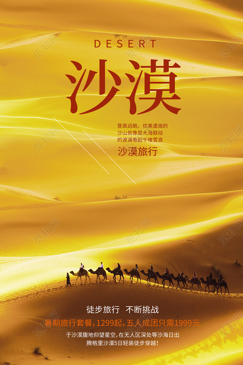 沙漠印象沙漠旅游海报