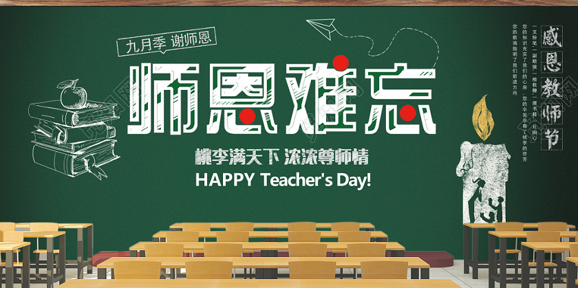 教师节师恩难忘黑板宣传展板