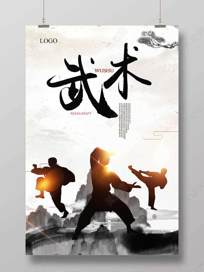 白色简约武术体育运动宣传海报